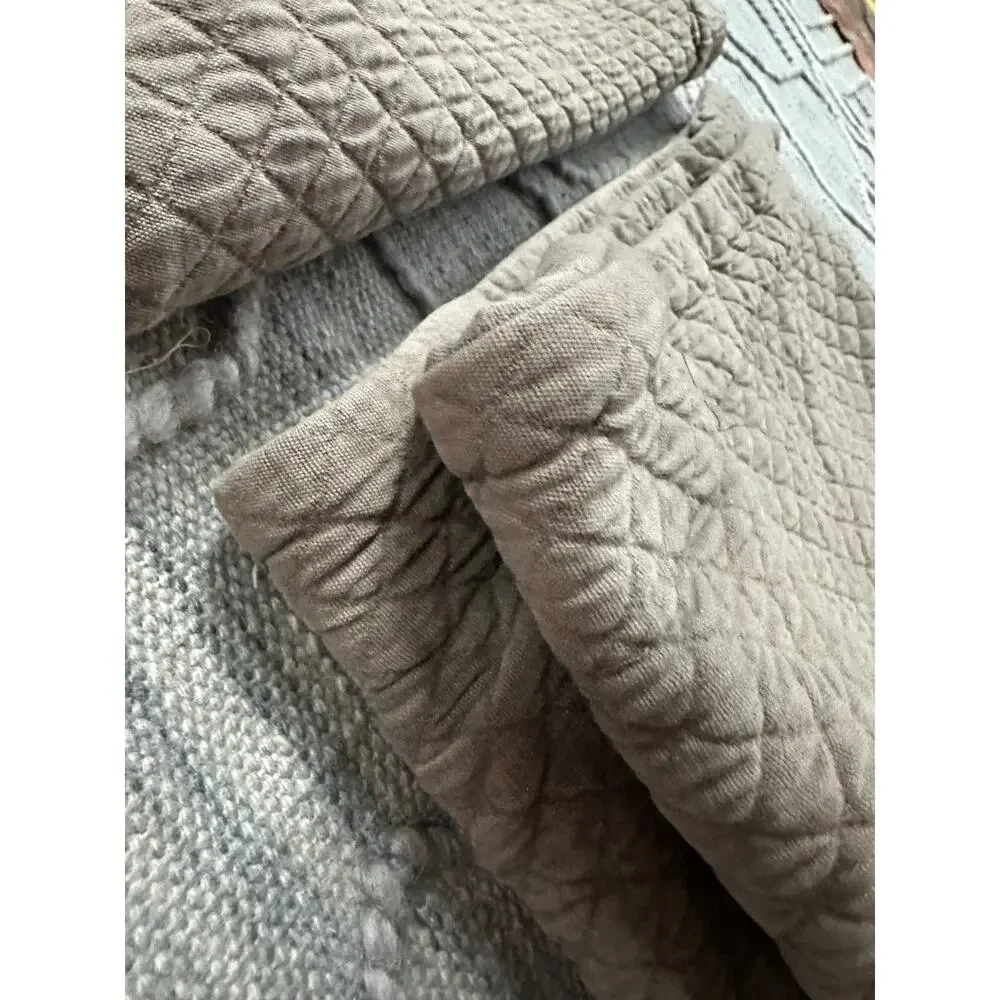 Restoration Hardware Vintage-Washed Diamond Matelasse 2 Pillow Shams STANDARD